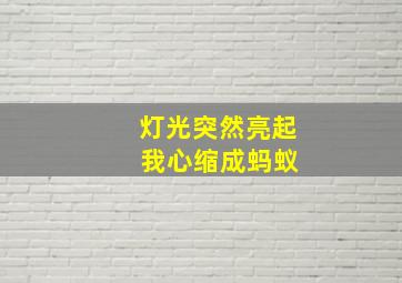 灯光突然亮起 我心缩成蚂蚁